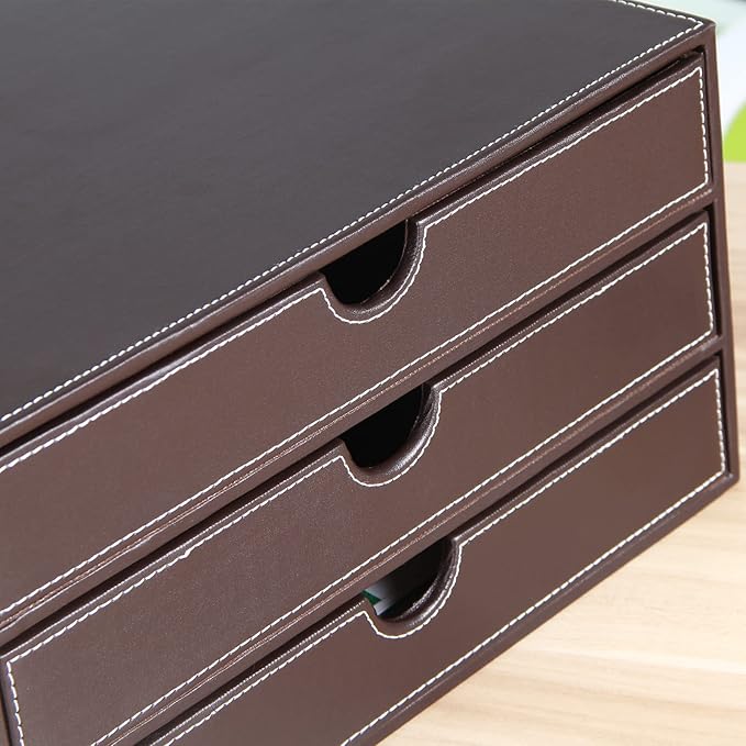 Stackable 3-Drawer Desk Organizer, Executive Office Supplies Desktop Filing A4 - Image 7