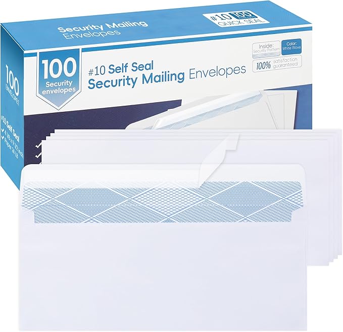Yeplan 100PCS #10 Envelopes Letter Size Self Seal Business Envelopes No Window by Yeplan