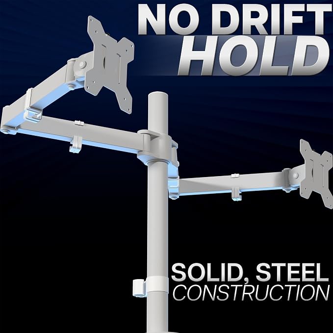 VIVO Dual Ultrawide Monitor Desk Mount, Heavy Duty Fully Adjustable Steel Stand - Image 8