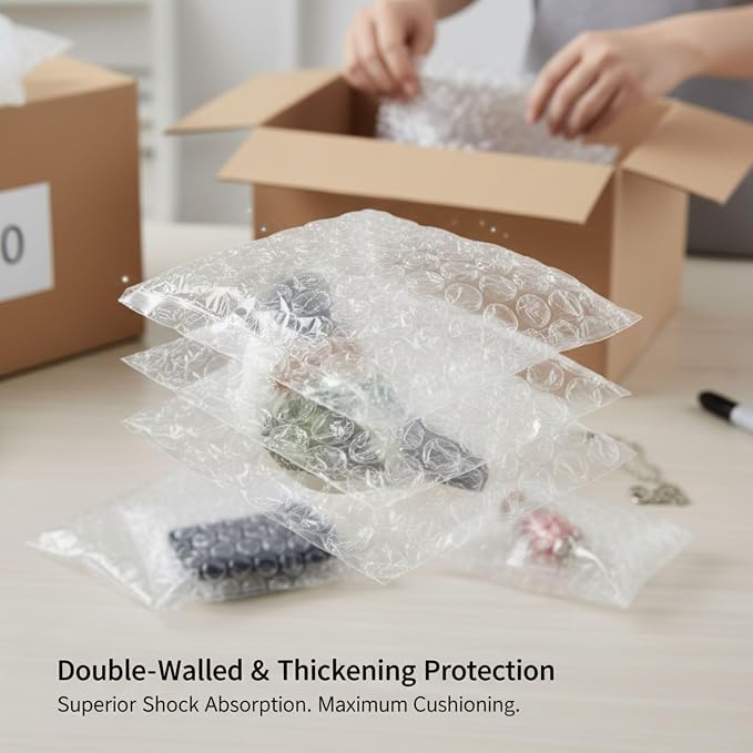 200 Pack Bubble Cushioning Pouches 4" x 6" – Small Bubble Wrap Bags - Image 6