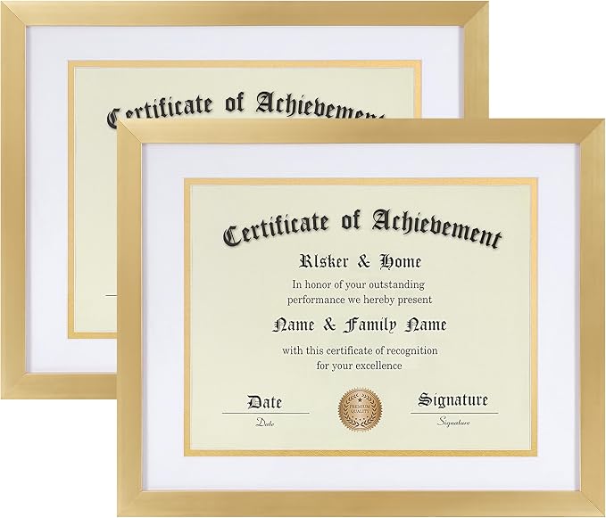 ELSKER&HOME 8.5 x 11 Certificate Frame Gold by ELSKERHOME