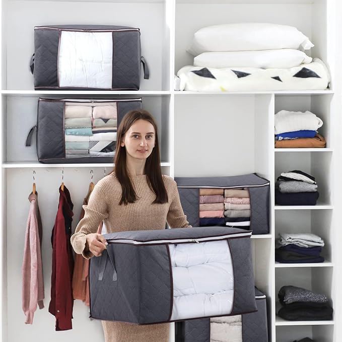 Lifewit 3 Pack 90L Clothes Storage Bins - Image 5