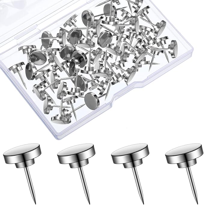 30 Pieces Push Pins, Metal Thumb Tacks by Shimeyao