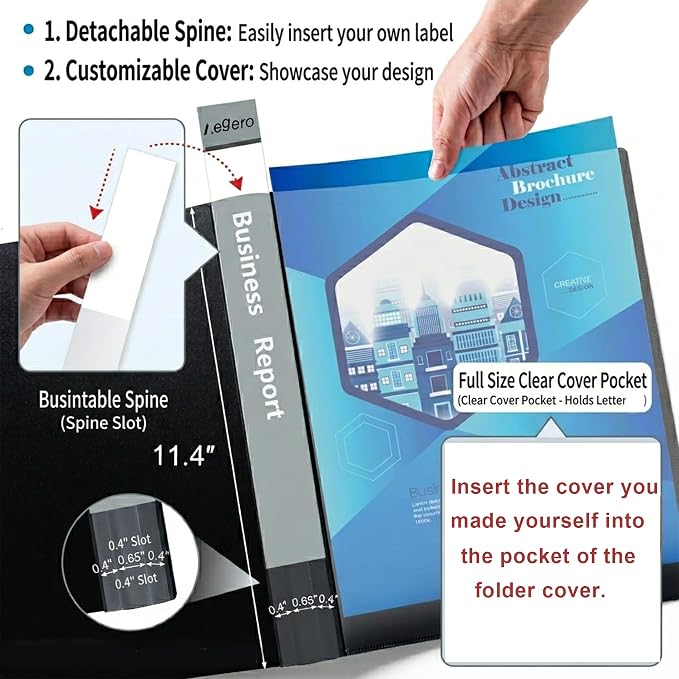 Aegero Presentation Binder 30-Pocket, Displays 60 Pages, 8.5x11 Presentation - Image 2
