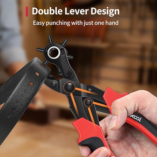 Revolving Punch Plier Kit, XOOL Leather Hole Punch Set - Image 3