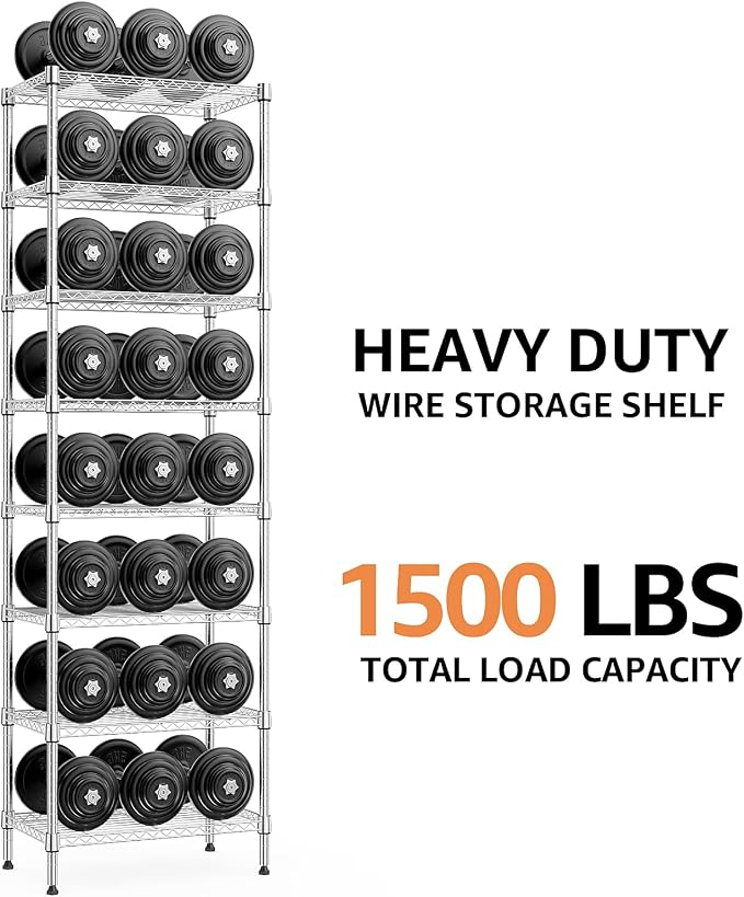 M MZG 8 Tier 2000 lbs Storage Rack Metal Wire Shelving Unit, Storage Standing - Image 5