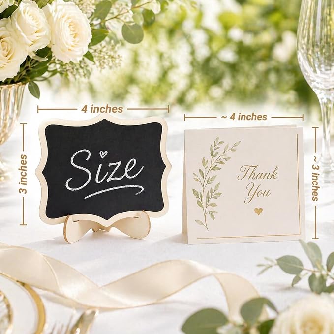 Mini Chalkboard Signs, 20 Pack Framed Small Chalk Board Food Labels - Image 4