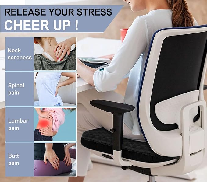 Gel Seat Cushion for Long Sitting Pressure Relief - Image 5