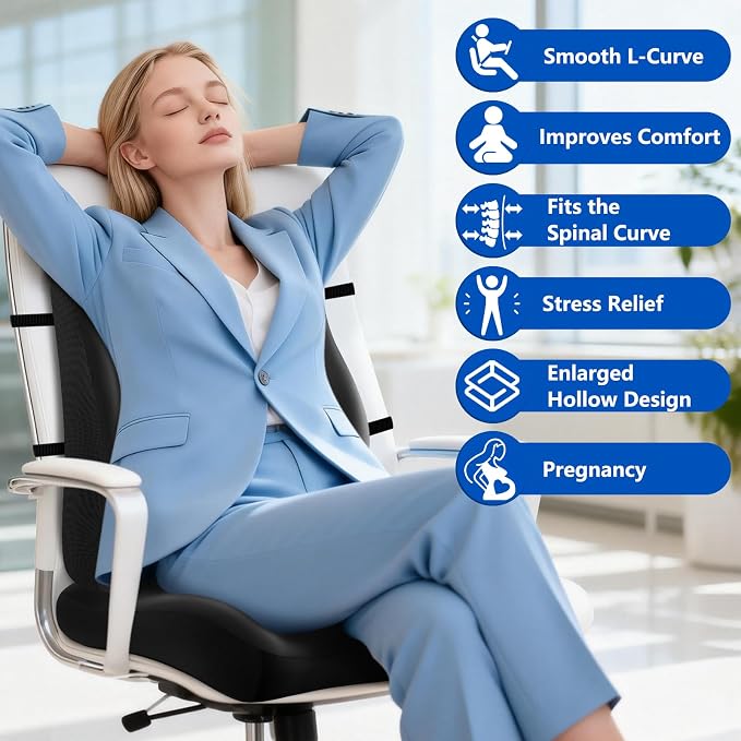 Lumbar Support Pillow for Office Chair, Seat Cushion - Image 5