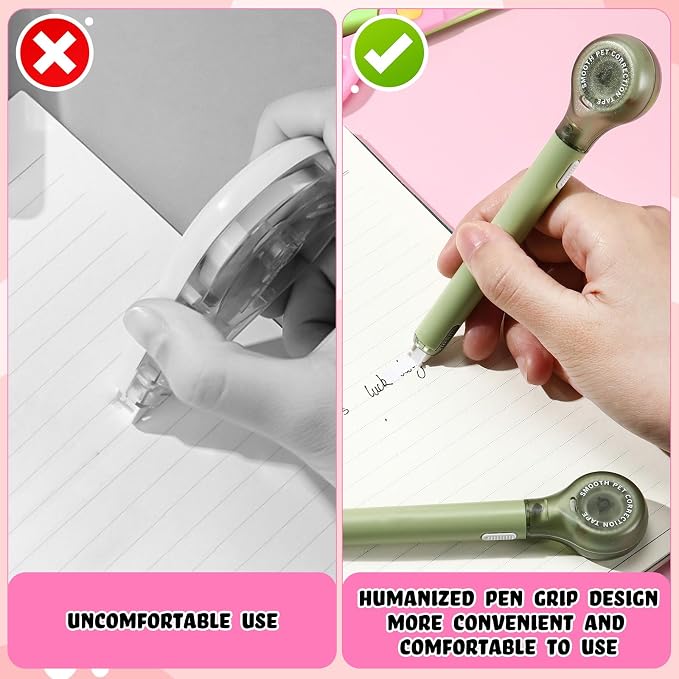 Gersoniel 10 Pack Correction Tape Pen Correctional Ink Tape Push Pull Protective - Image 5