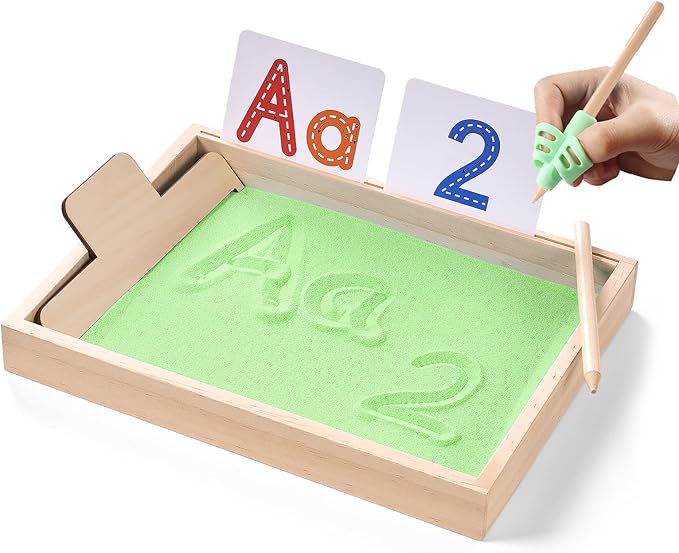 Montessori Sand Tray for Kids, Writing Play Sand Tray by MORITECK