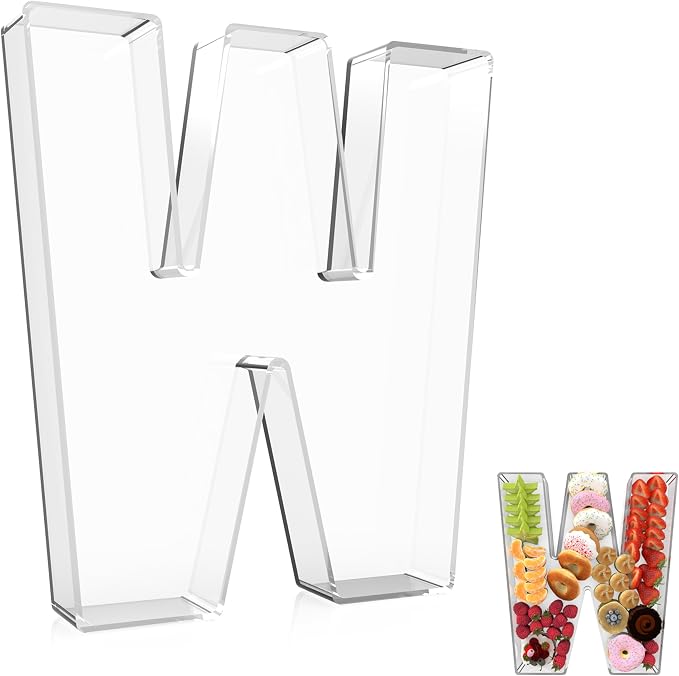 13.8" Extra Large Acrylic Letter Charcuterie Board Box, Reusable Fillable by RUFHVTY
