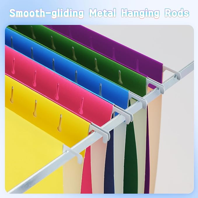 50 Packs Hanging File Folders Black, Letter Size 8.5x11, Hanging File Folders - Image 4