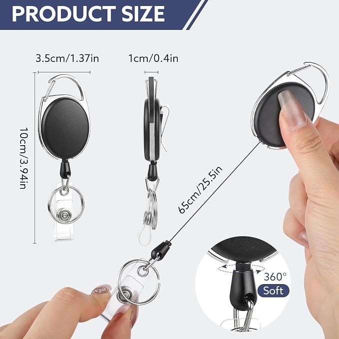 50 Pack Badge Reels Retractable ID Badge Holder - Image 4