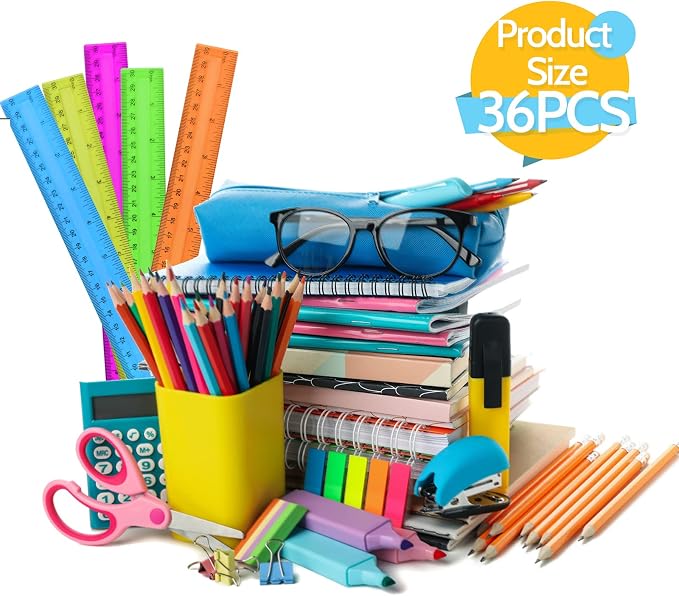 7PCS Clear Ruler, 12 Inch Plastic Rulers - Image 7