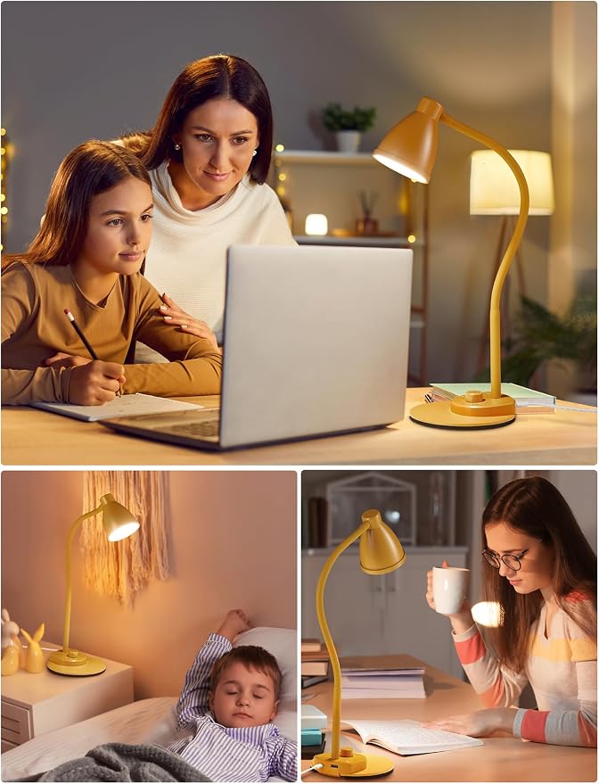 BOHON LED Desk Lamp with USB Charging Port 3 Color Modes Fully Dim, Auto - Image 7