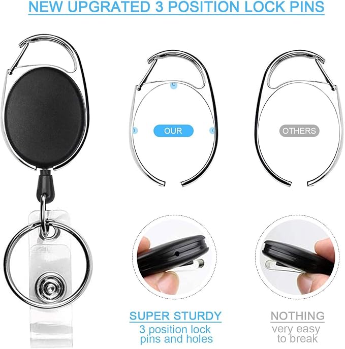 Teskyer Badge Reel, 20 Pack Retractable Badge Holders - Image 4