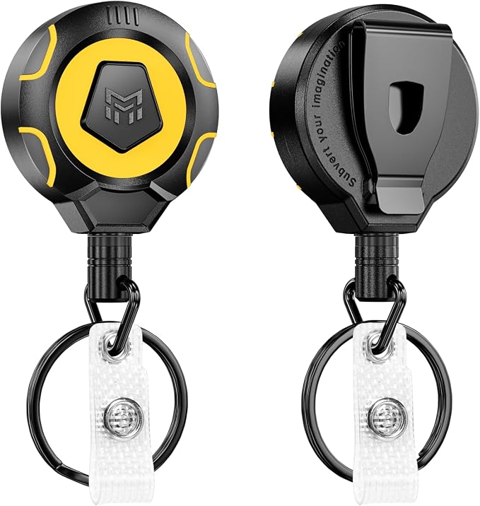 MNGARISTA Heavy Duty Retractable Badge Reel, 10 oz 31.5'' Keychain, 2 Pack | by MNGARISTA