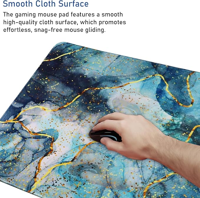Large Mouse Pad with Stitched Edges, Durable Non-Slip Natural Rubber Base - Image 5