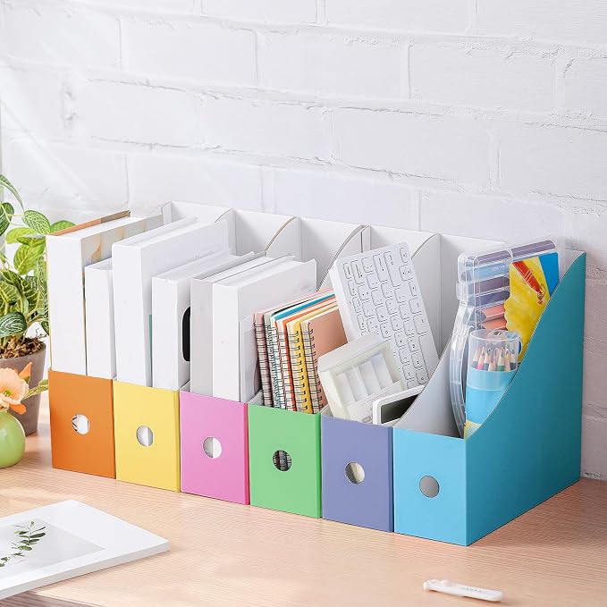 Colarr 48 Pcs Cardboard Magazine Holders 12 Colors Magazine Storage Box - Image 5