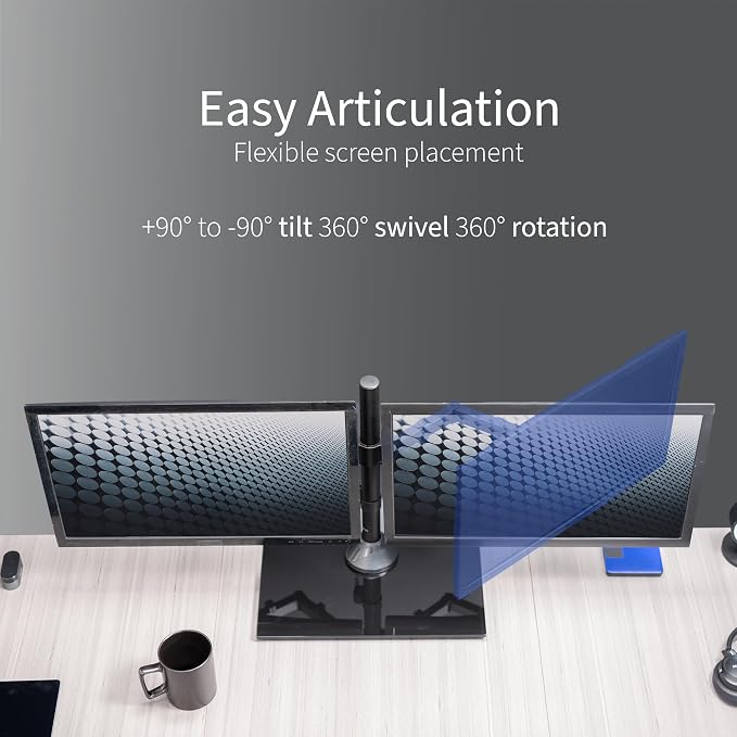 VIVO Freestanding Dual Monitor Stand - Image 6