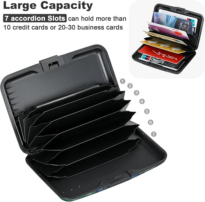 ELFISH Mini RFID Aluminum Wallet Credit Cards Holder Business Card Case Metal - Image 5