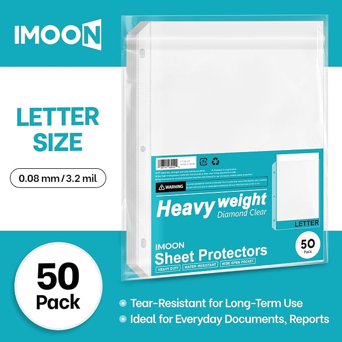 Heavyweight 3-Hole Letter Size Sheet Protectors - Image 2