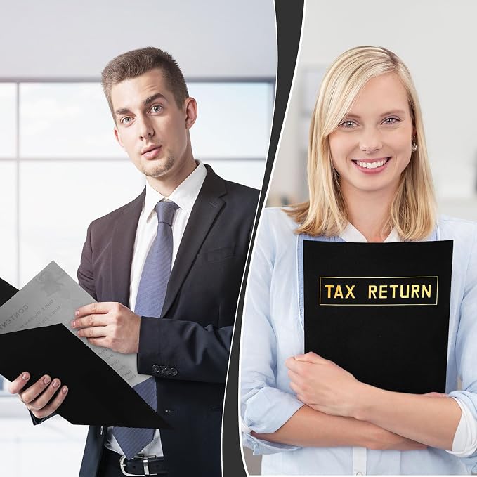 Kosiz 300 Pcs Tax Return Folders Bulk 9 x 12 Inch 2 Pocket Gold Foil Stamped - Image 5