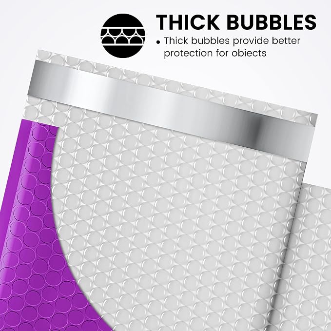 Fuxury 500 Pack Purple Bubble Mailers 6x10 Inch, Small Bubble Shipping - Image 3