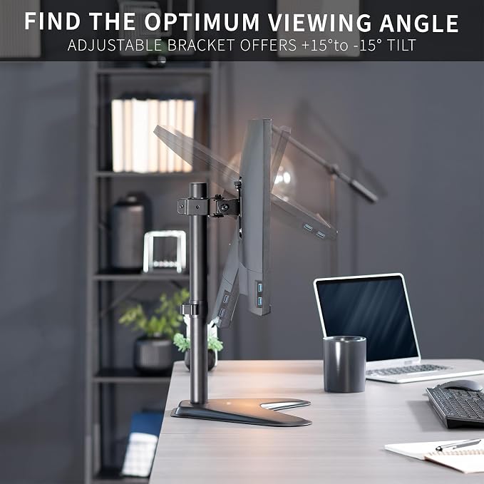 VIVO Single Monitor Desk Stand, Holds Screens up to 32 inch Regular and 38 inch - Image 6