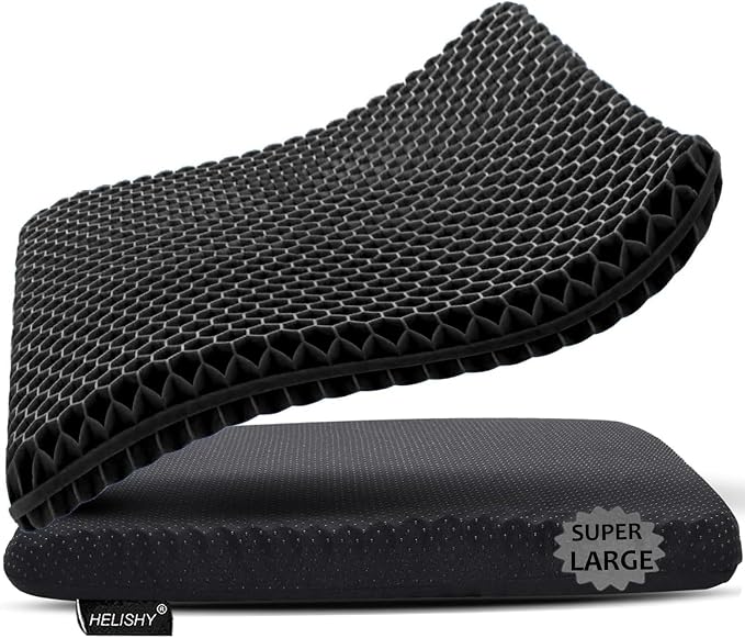 Super Large Gel Seat Cushion for Long Sitting Pressure Pain Relief | 19x19inch by Helishy