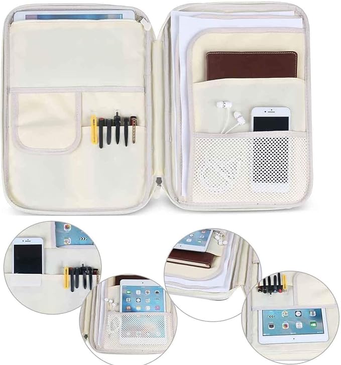 JAKAGO A4 Travel Portfolio Multifunctional Document Organizer Zippered Case - Image 5