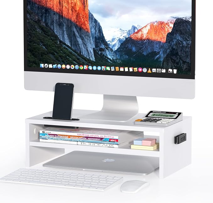 BONTEC Wooden Monitor Stand Riser by BONTEC