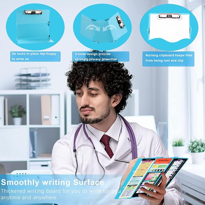 Nursing Clipboard Foldable Clipboard Pocket Size:Nursing Edition Cheat Sheets - Image 8