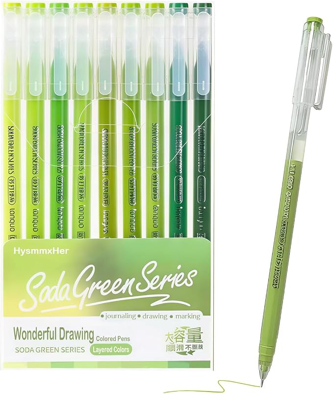 9 Colored Gel Pens Set, 0.6mm Fine Point by HysmmxHer