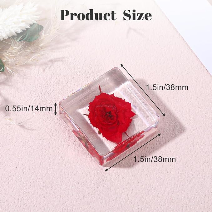 10Pcs Pressed Flower Paper Weights, Real Flower Resin Crafts, Pattern Weights - Image 2