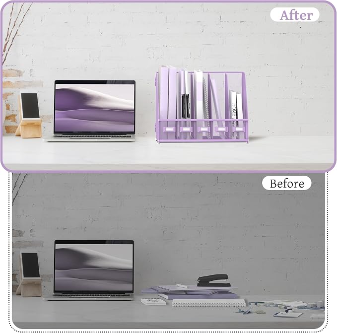 SUPEASY Desk Organizers Metal Desk Magazine File Holder - Image 5