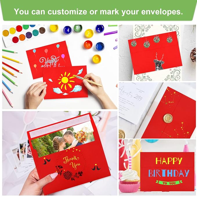 70 Packs A4 Envelope Red, 4x6 Photo Envelopes - Image 5