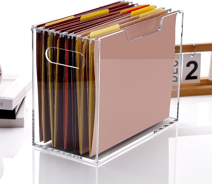 Acrylic Hanging File Organizer, Letter Size Clear Magazine Rack Folders Holder - Image 7