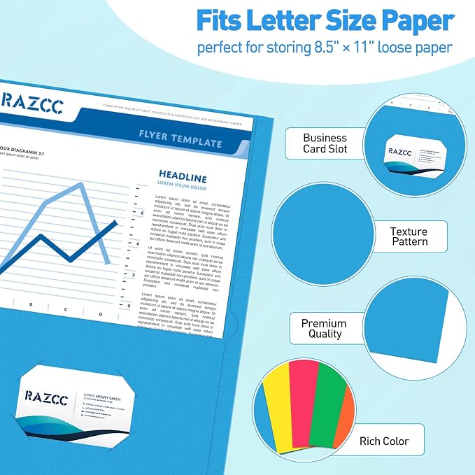 Two Pocket Folders, RAZCC 100 Pack File Folders - Image 3