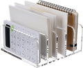 SANRUI Clear Desktop File Organizer, 5 Compartments Acrylic Office Document by SANRUI