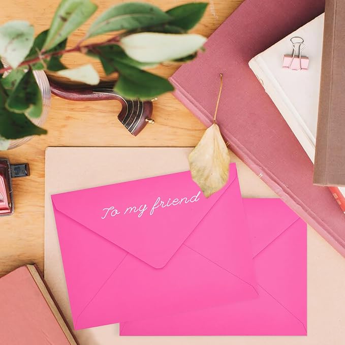 50 Pack A7 Envelopes, Rose Greeting Card Envelopes Self Seal, 5.24 x 7.24 in - Image 2