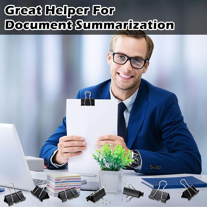 Yexiya 300 Pcs Large 1.61 Inch Binder Clips Bulk Big Paper Clamps Office - Image 6