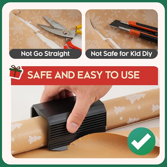 2PC Wrapping Paper Cutter Christmas Paper Roll Cutters Paper Cutter Slider Tool - Image 3