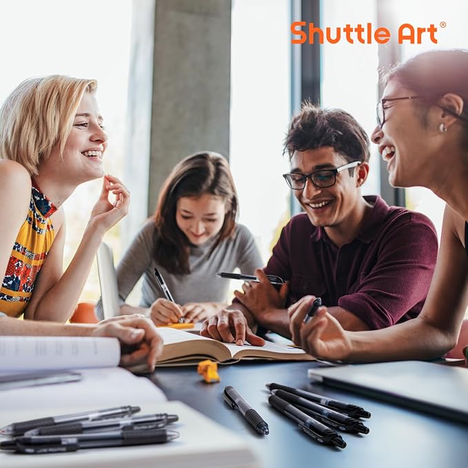 Shuttle Art Black Gel Pens, 48 Pack Retractable Medium Point Rollerball Gel Ink - Image 6