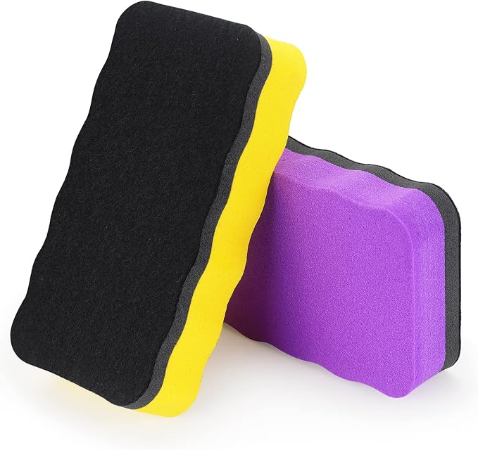 Tamaki 6 Pack Magnetic Dry Eraser Erasers 4.2'' x 2.2'', Wavy | Dry Erasers - Image 3