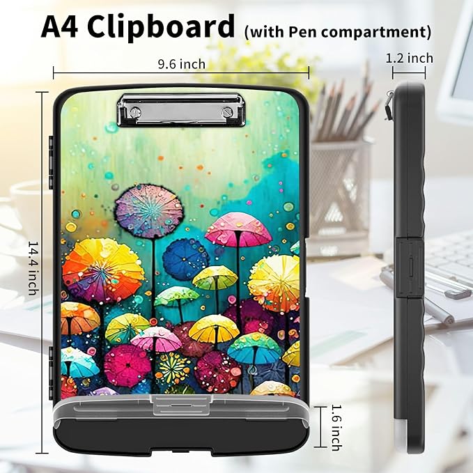 Clipboard with Storage High Capacity Plastic Nursing Clipboards with Pen Holder - Image 2