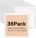 36 Pack Adhesive 3.5" x 3.5" Index Card Pockets by BESARME