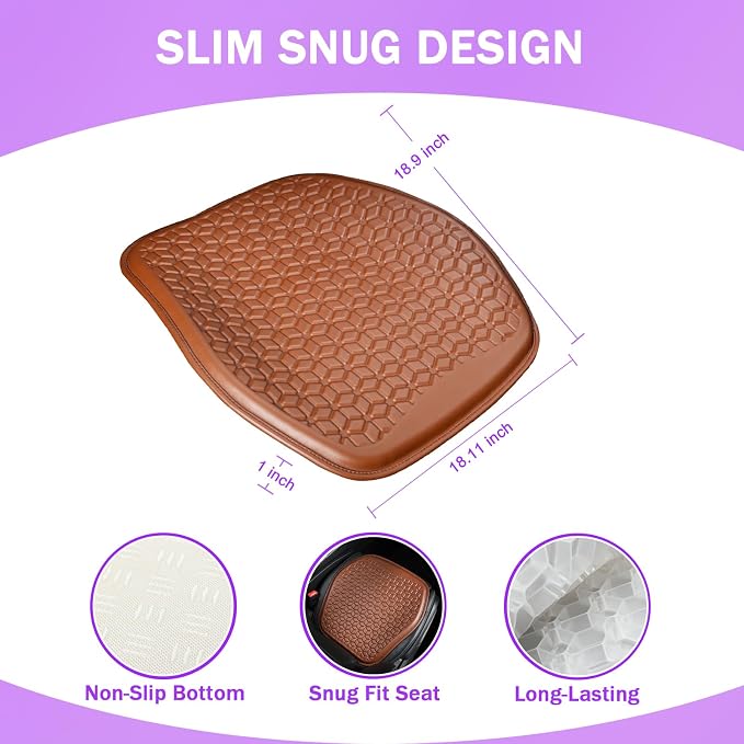 Thin Gel Seat Cushion for Car Seat, Office Chair, Wheelchair, Golf Cart - Image 2