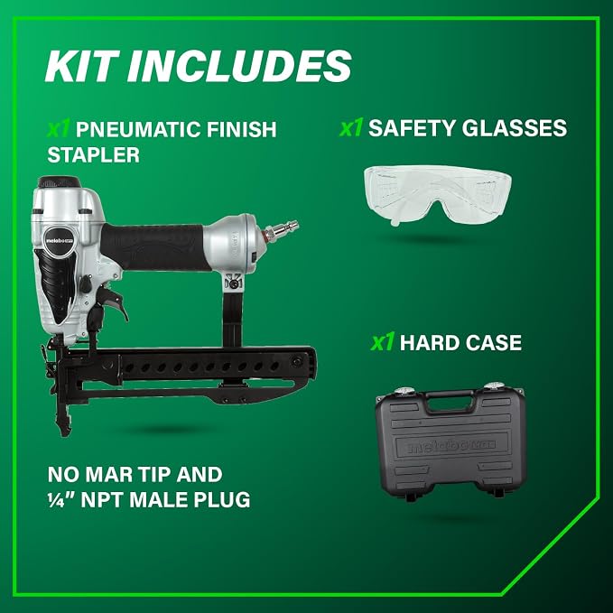 Metabo HPT Narrow Crown Stapler, 18 Gauge Pneumatic, N3804AB3 | Ergonomic Design - Image 6